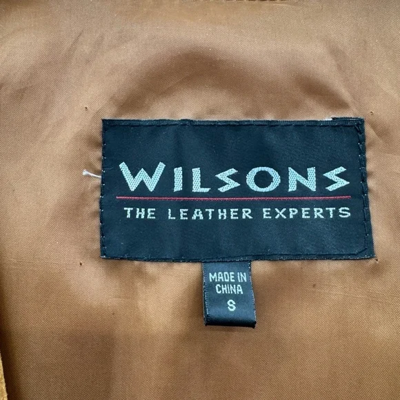 Wilsons The Leather Experts Mens Small Brown Suede Leather Vest Button Up - Picture 7 of 7